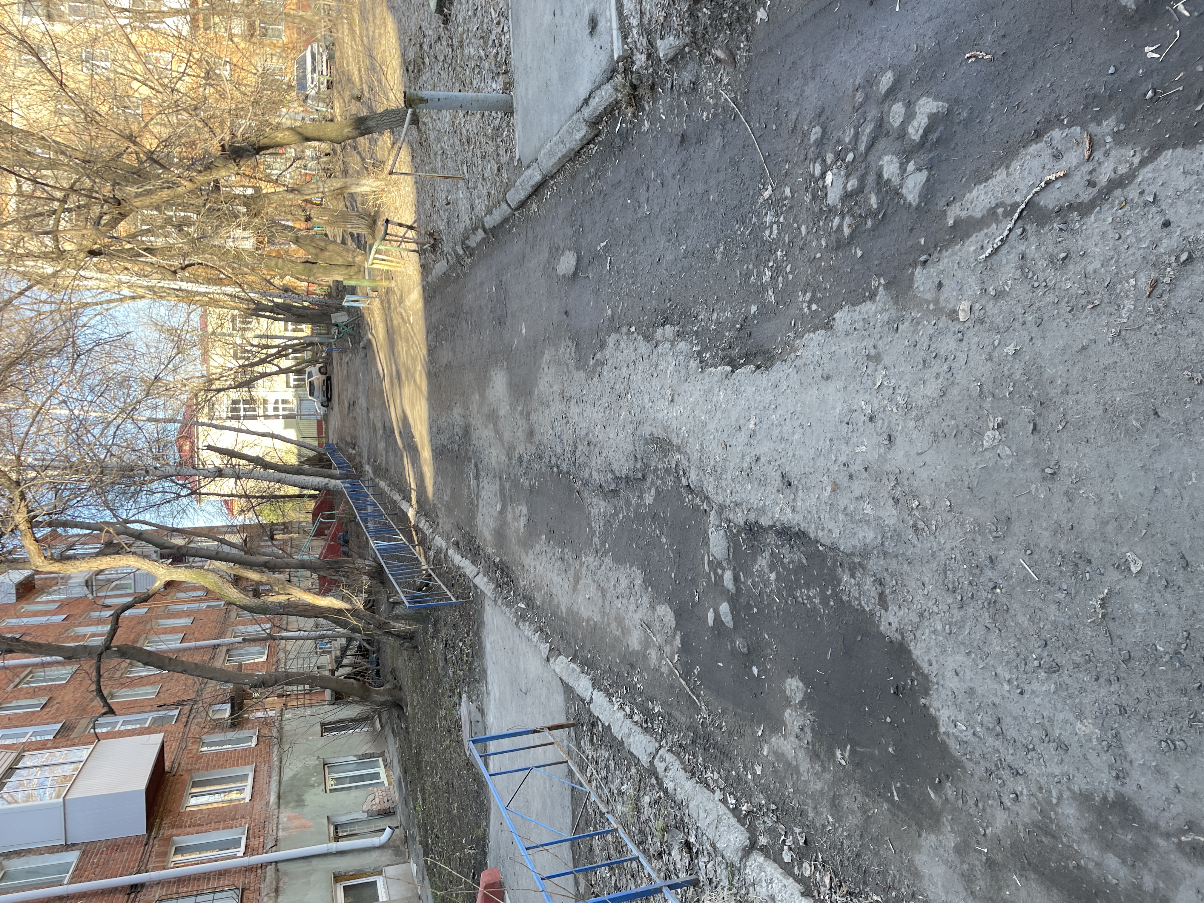 Тротутуар около домов Андрианова 2, Петухова 1